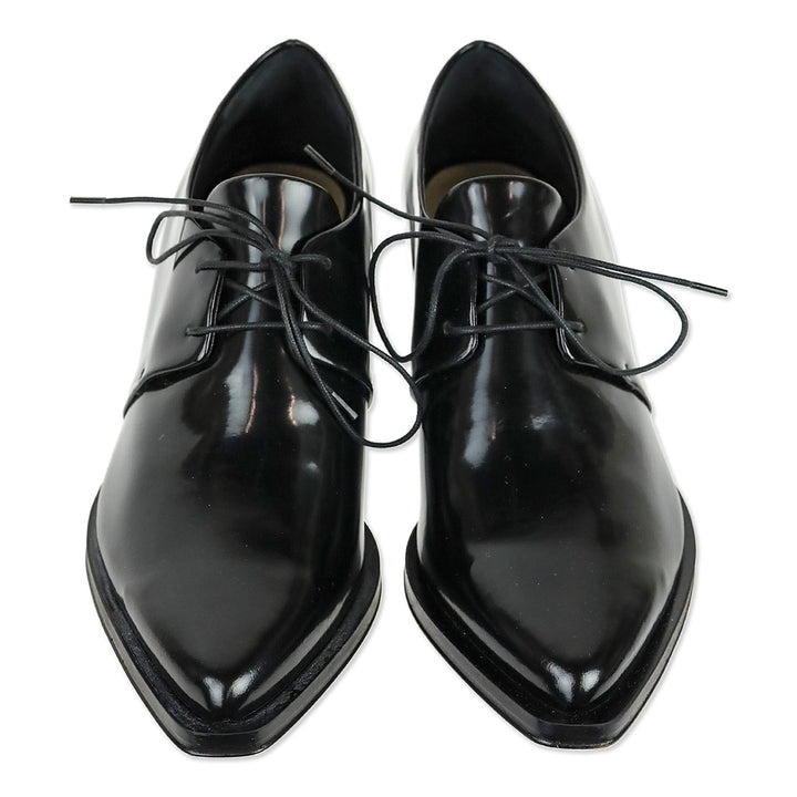 Tamara Mellon Black Abrasivato Maverick Derby Shoes