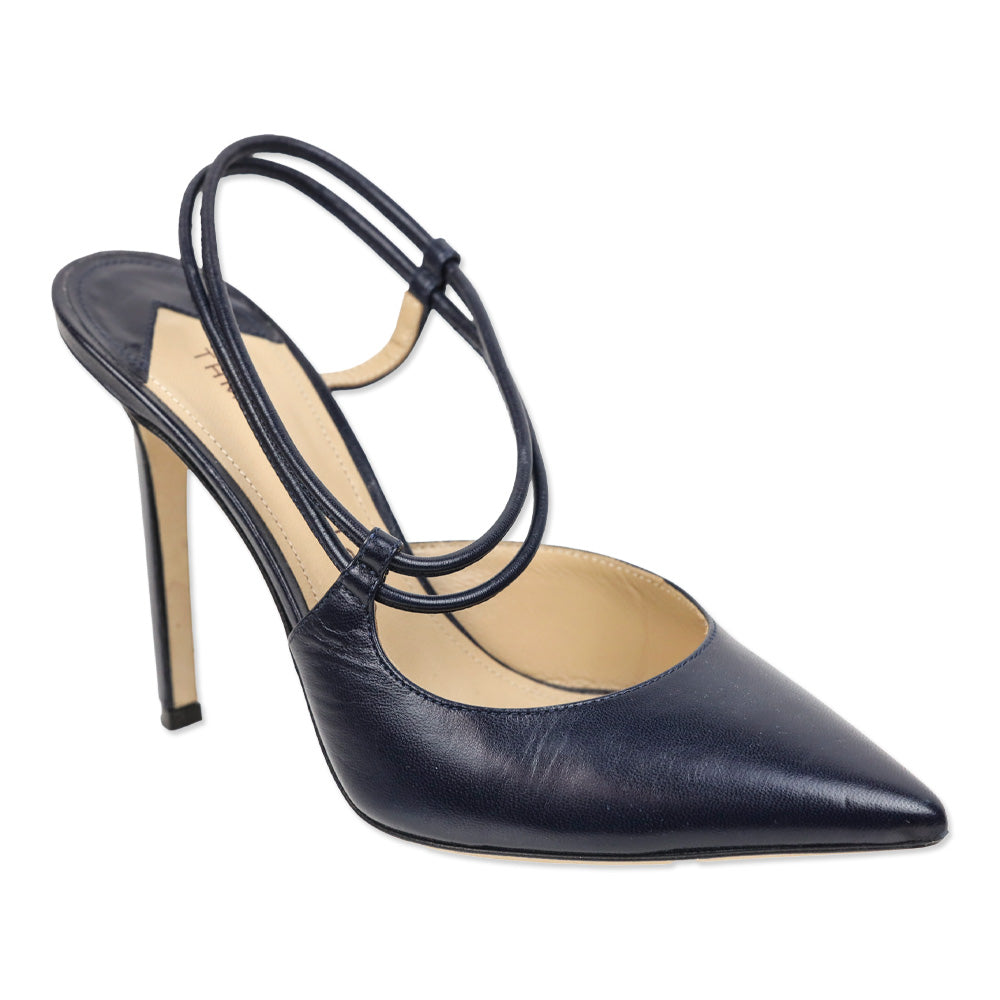 Tamara Mellon Navy Leather Slingback Pump