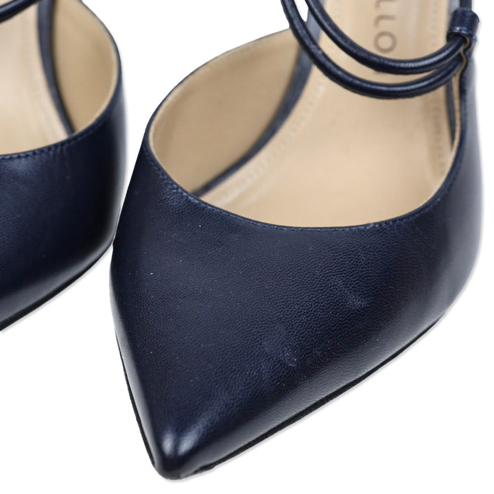 Tamara Mellon Navy Leather Slingback Pump