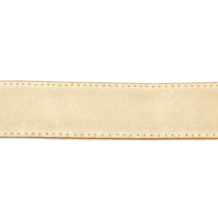 Tan Lizard Skin Gold Buckle Belt
