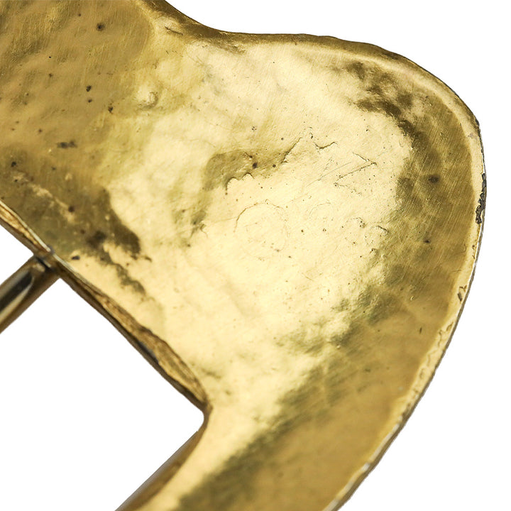 Tan Lizard Skin Gold Buckle Belt