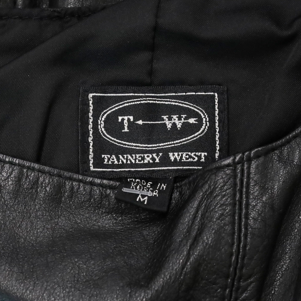 Tannery West Black Leather Sleeveless Pocket Mini Dress