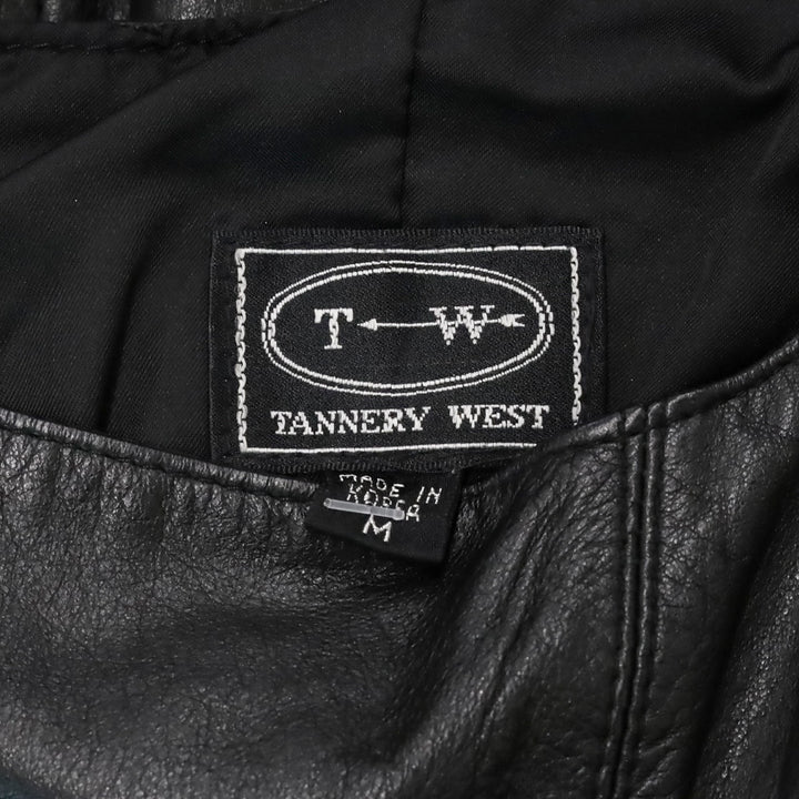 Tannery West Black Leather Sleeveless Pocket Mini Dress