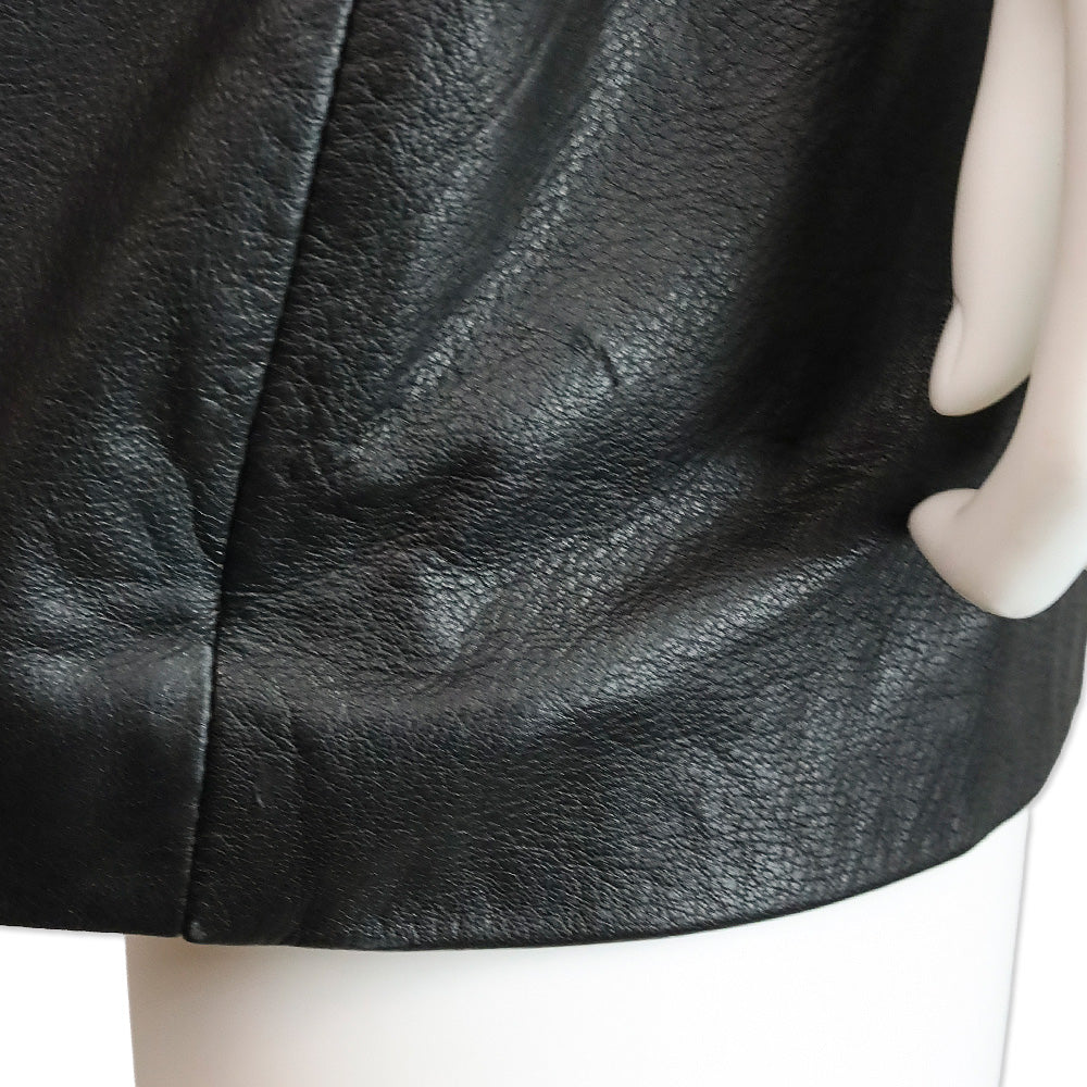 Tannery West Black Leather Sleeveless Pocket Mini Dress
