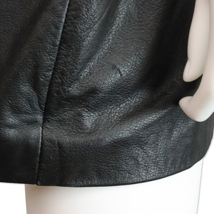 Tannery West Black Leather Sleeveless Pocket Mini Dress