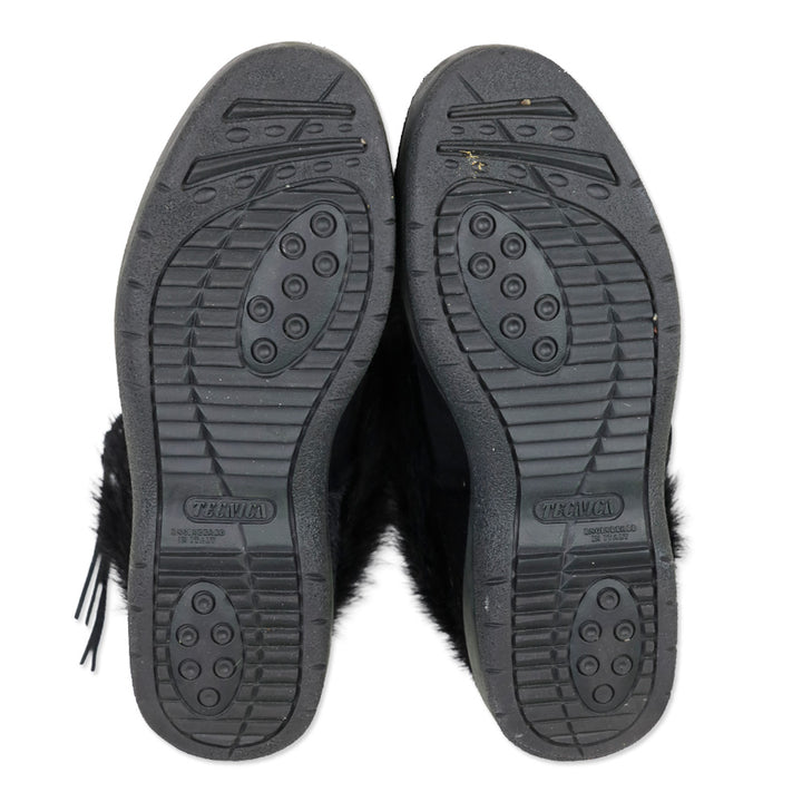 Tecnica Skandia Black Cowhide Boots with Goat Fur Trim