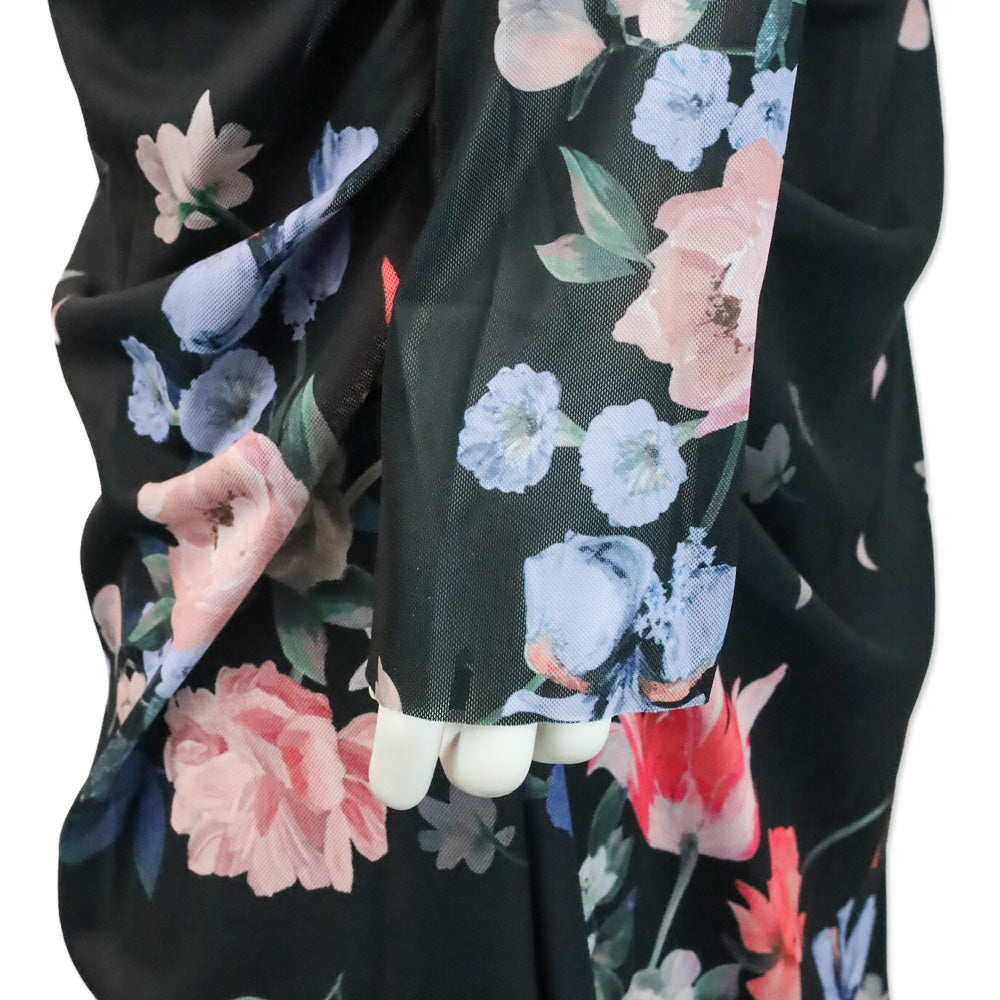 Ted Baker Black Floral Mesh Printed Column Dress
