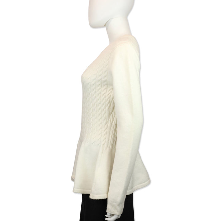 Ted Baker London Merida Natural Cable Knit Peplum Jumper