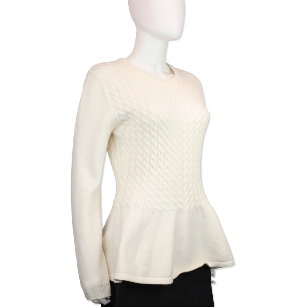 Ted Baker London Merida Natural Cable Knit Peplum Jumper