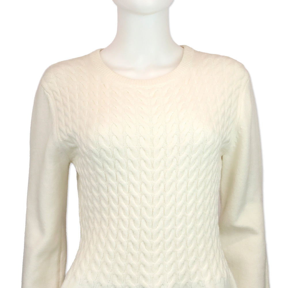 Ted Baker London Merida Natural Cable Knit Peplum Jumper