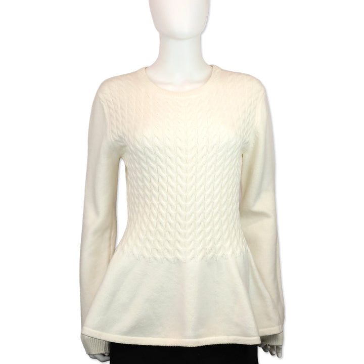 Ted Baker London Merida Natural Cable Knit Peplum Jumper