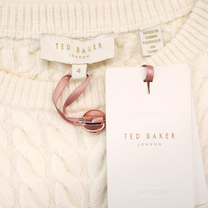 Ted Baker London Merida Natural Cable Knit Peplum Jumper