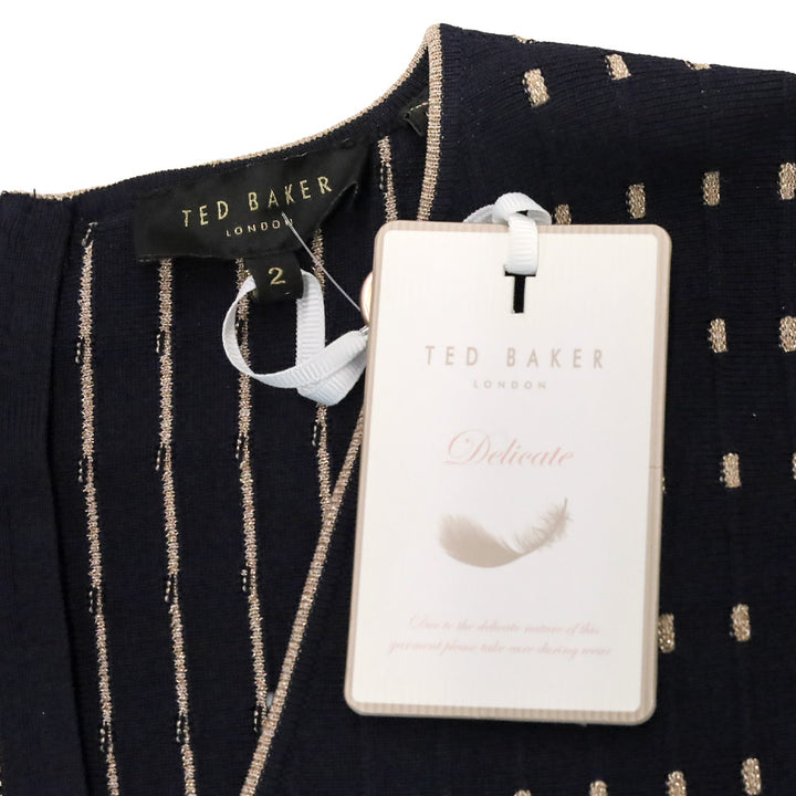 Ted Baker Navy Maciiey Stitch Detail Knitted Dress