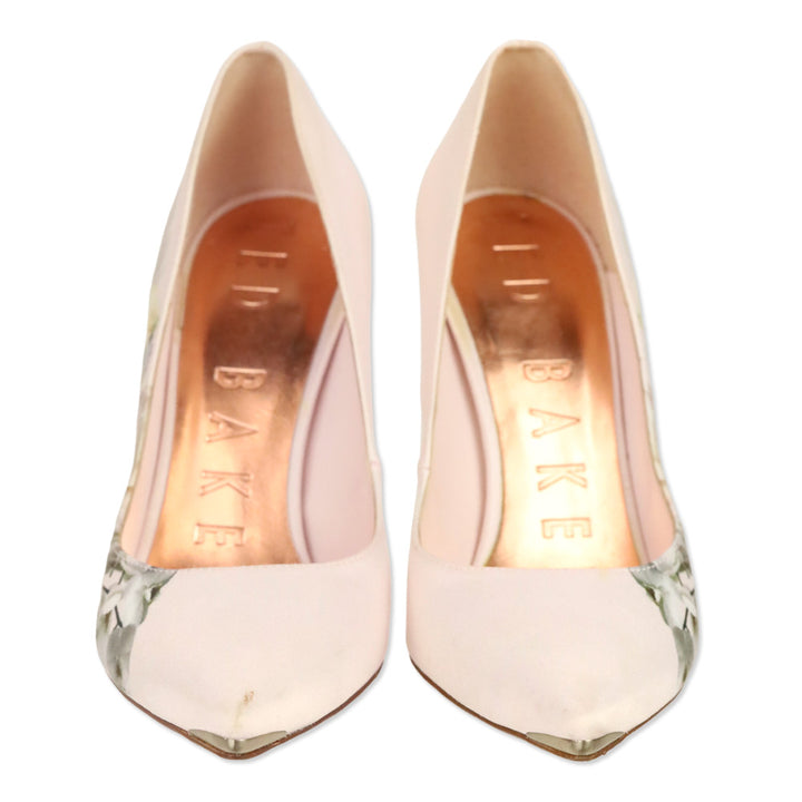 Ted Baker Pink Satin Floral High Heel Pumps
