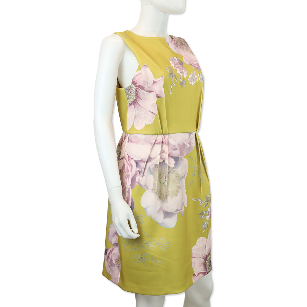 Ted Baker Zophiaz Yellow Tulip Pleated Skirt Dress