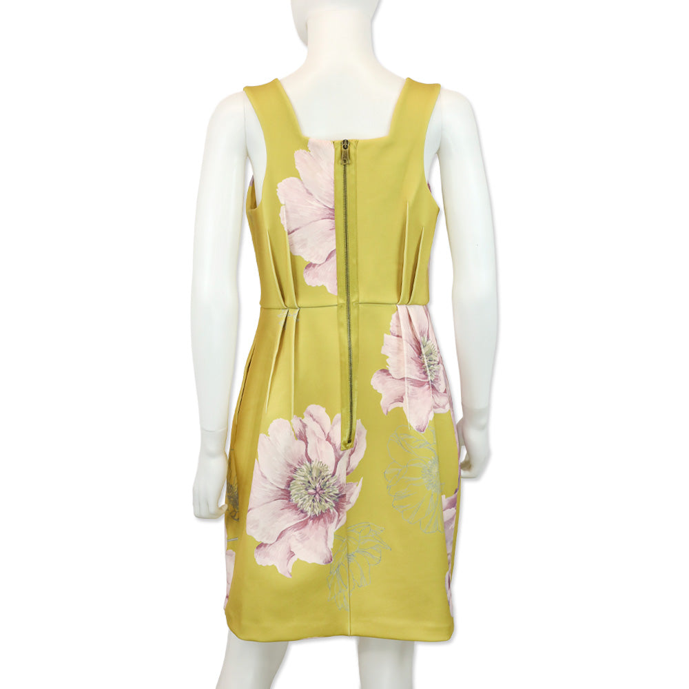 Ted Baker Zophiaz Yellow Tulip Pleated Skirt Dress