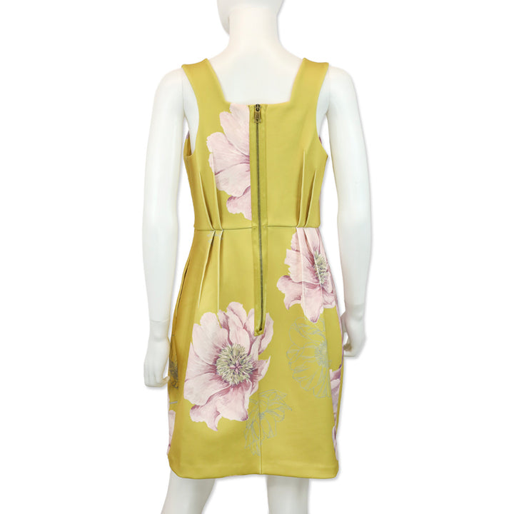 Ted Baker Zophiaz Yellow Tulip Pleated Skirt Dress