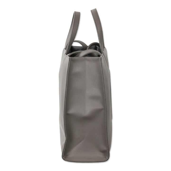 Telfar Gray Leather Medium Shopping Tote Bag