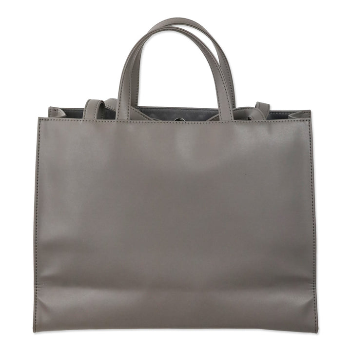 Telfar Gray Leather Medium Shopping Tote Bag