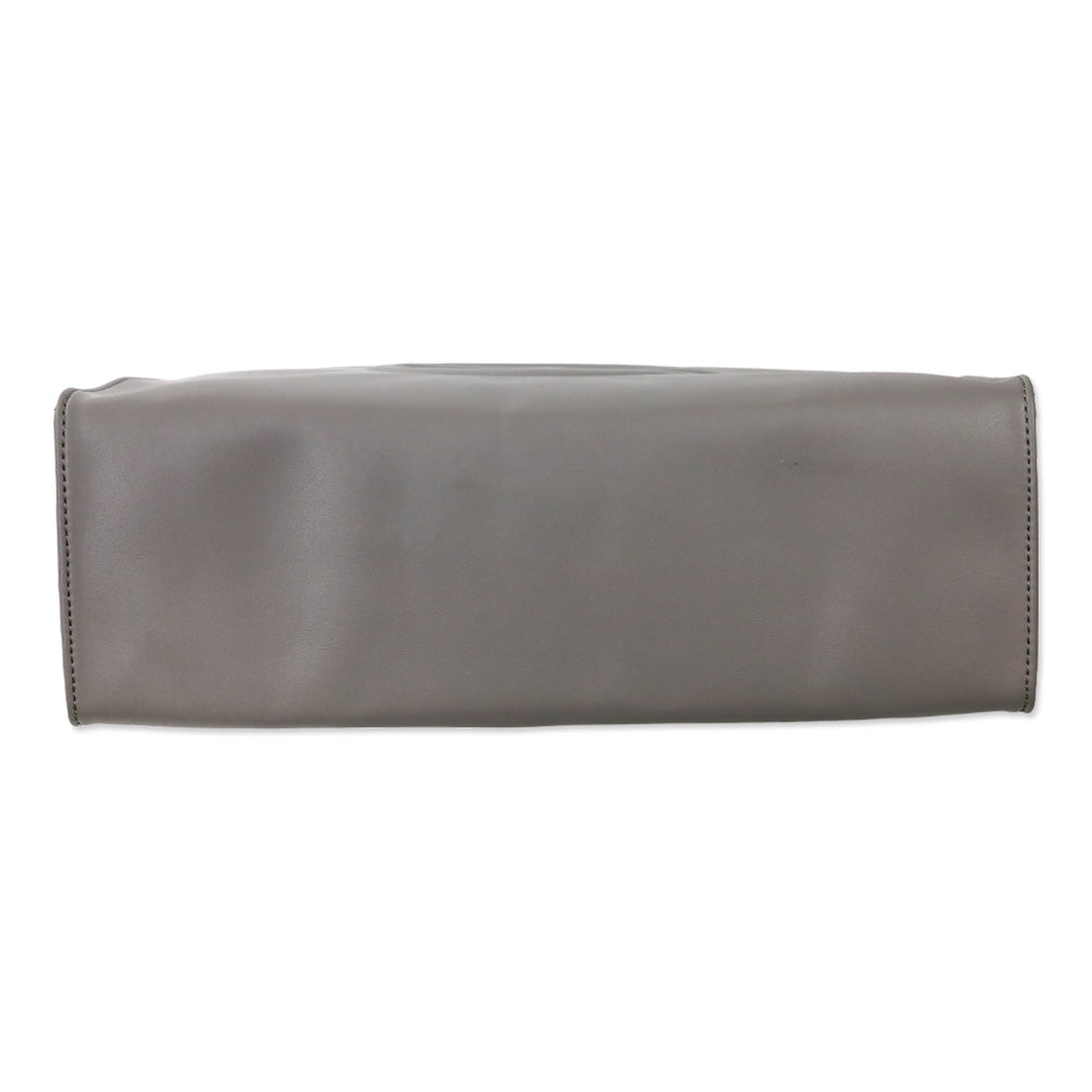 Telfar Gray Leather Medium Shopping Tote Bag