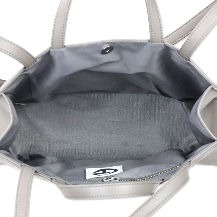 Telfar Gray Leather Medium Shopping Tote Bag