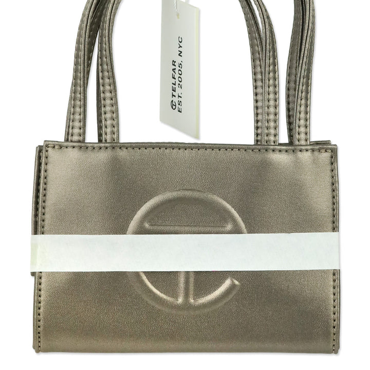 Telfar Small Bronze Vegan Leather Shopping Bag