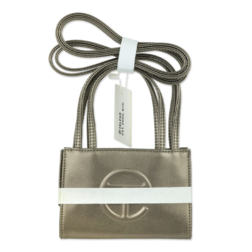 Telfar Small Bronze Vegan Leather Shopping Bag