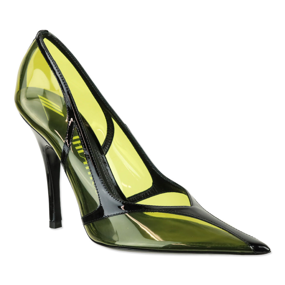 The Attico Black/Mustard Venus Chrome 105mm Pump