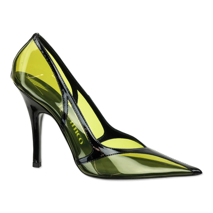 The Attico Black/Mustard Venus Chrome 105mm Pump