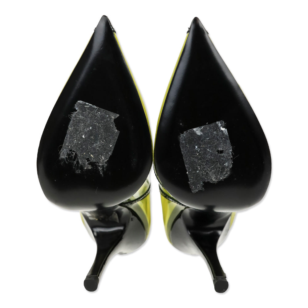 The Attico Black/Mustard Venus Chrome 105mm Pump