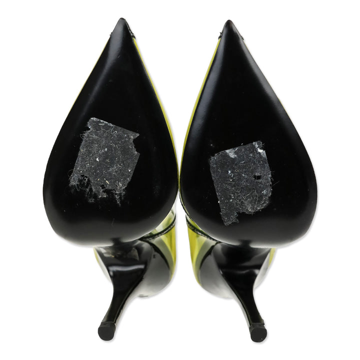 The Attico Black/Mustard Venus Chrome 105mm Pump