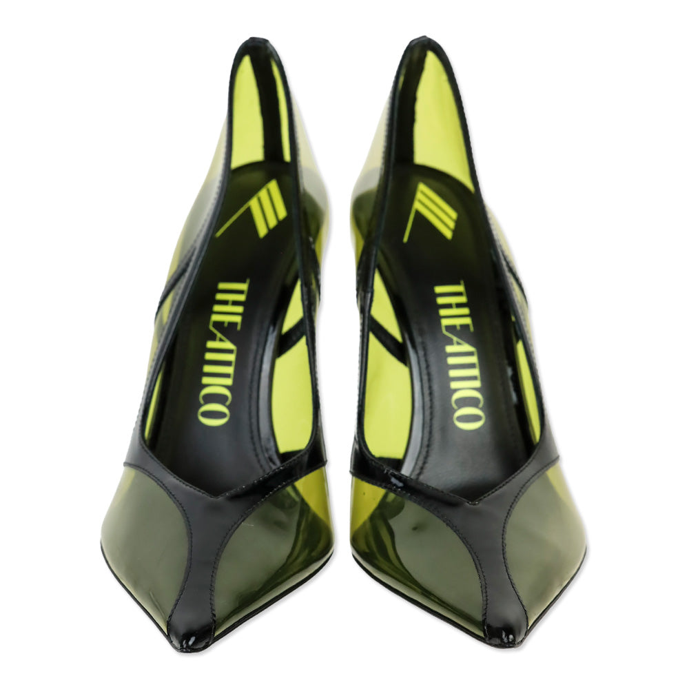 The Attico Black/Mustard Venus Chrome 105mm Pump