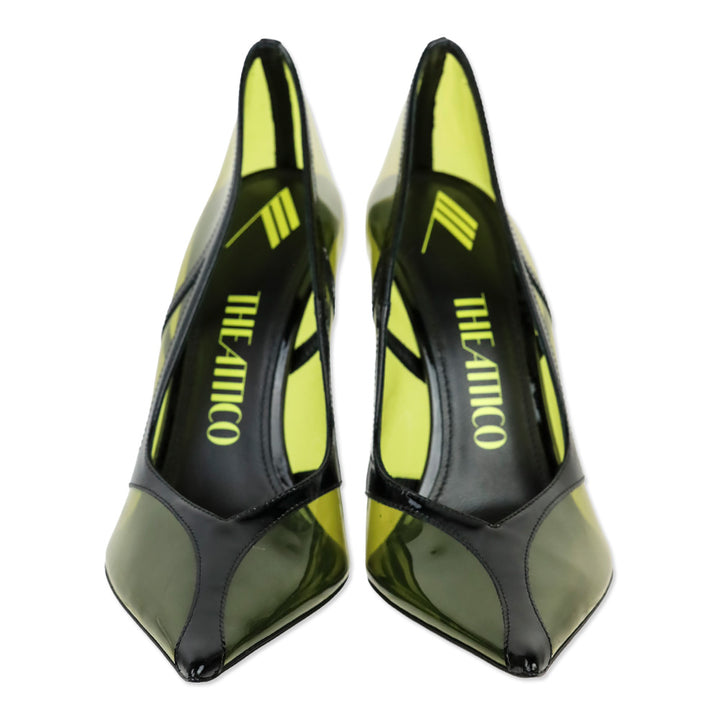 The Attico Black/Mustard Venus Chrome 105mm Pump