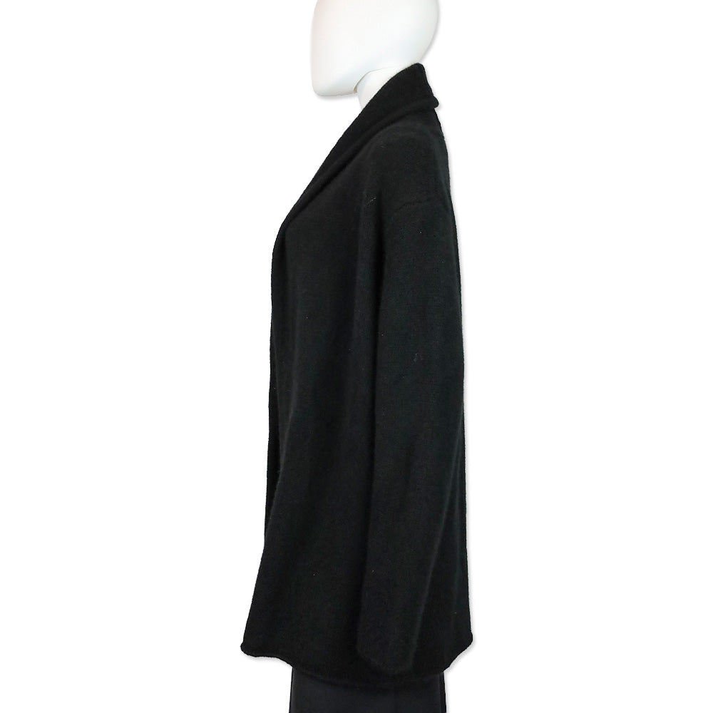 The Elder Statesman Black Shawl-Collar Cashmere Cardigan