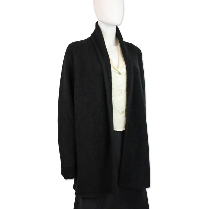 The Elder Statesman Black Shawl-Collar Cashmere Cardigan
