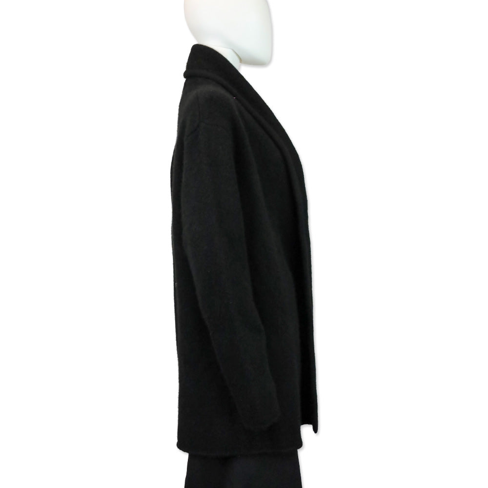 The Elder Statesman Black Shawl-Collar Cashmere Cardigan