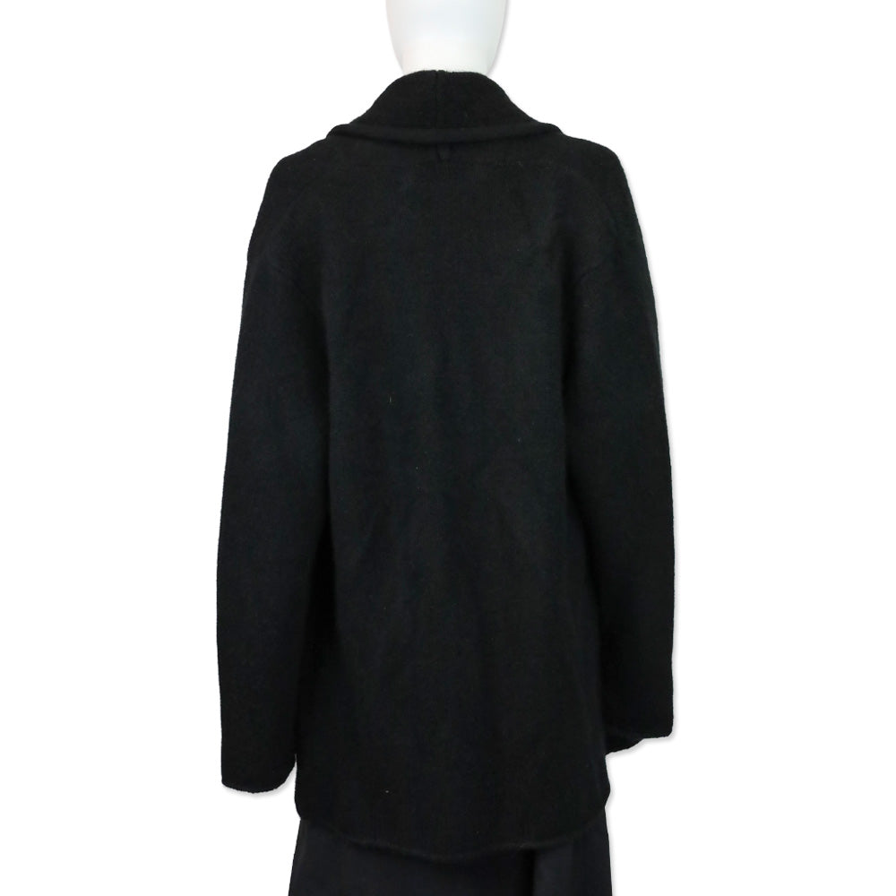 The Elder Statesman Black Shawl-Collar Cashmere Cardigan