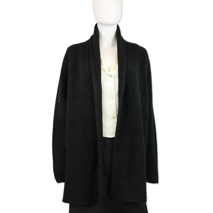 The Elder Statesman Black Shawl-Collar Cashmere Cardigan