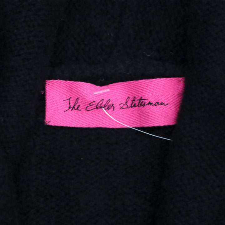 The Elder Statesman Black Shawl-Collar Cashmere Cardigan