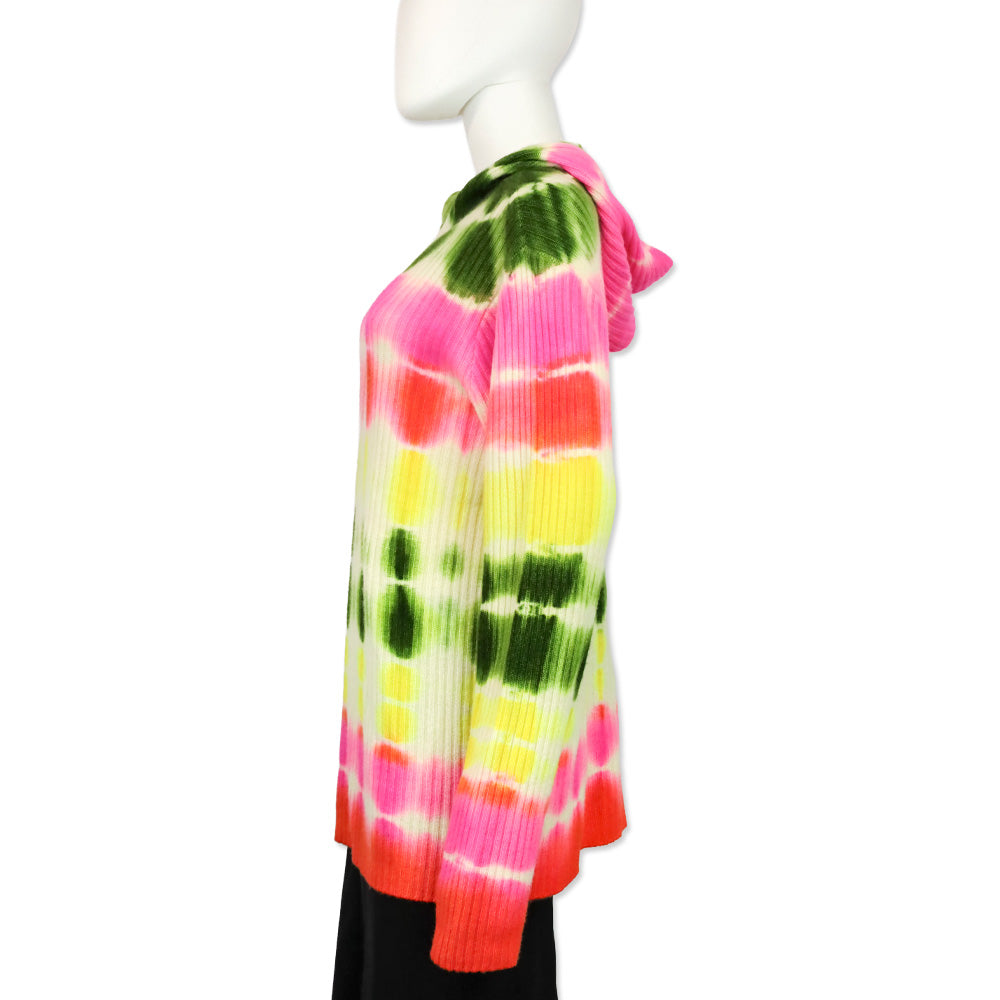 The Elder Statesman Slice Ivory Tie Dye Mid Rib Hoodie