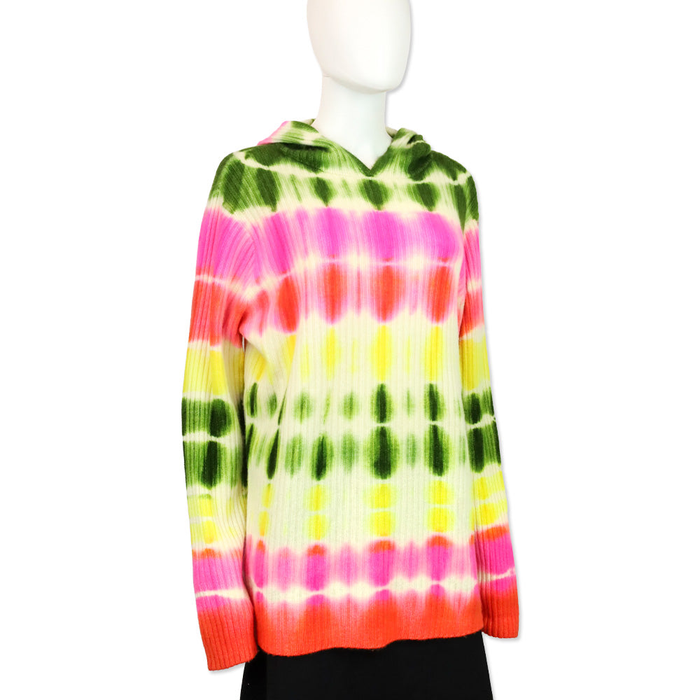 The Elder Statesman Slice Ivory Tie Dye Mid Rib Hoodie