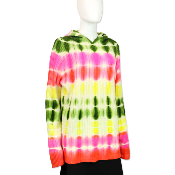 The Elder Statesman Slice Ivory Tie Dye Mid Rib Hoodie