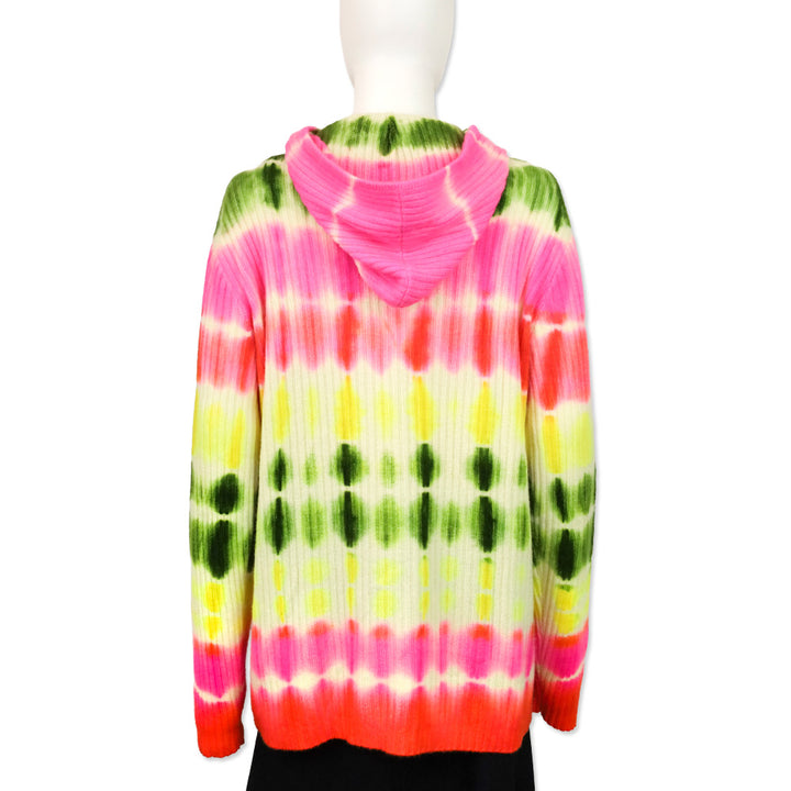 The Elder Statesman Slice Ivory Tie Dye Mid Rib Hoodie