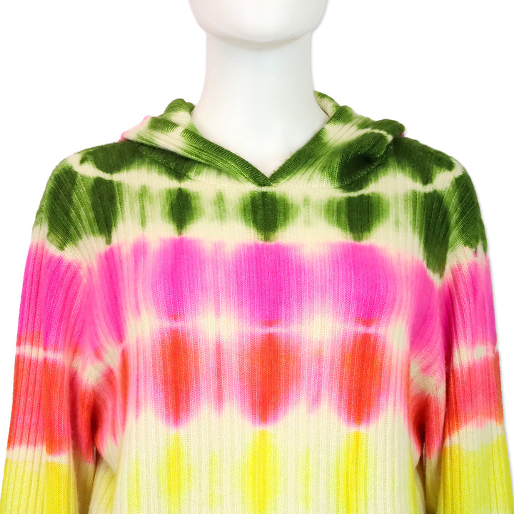 The Elder Statesman Slice Ivory Tie Dye Mid Rib Hoodie