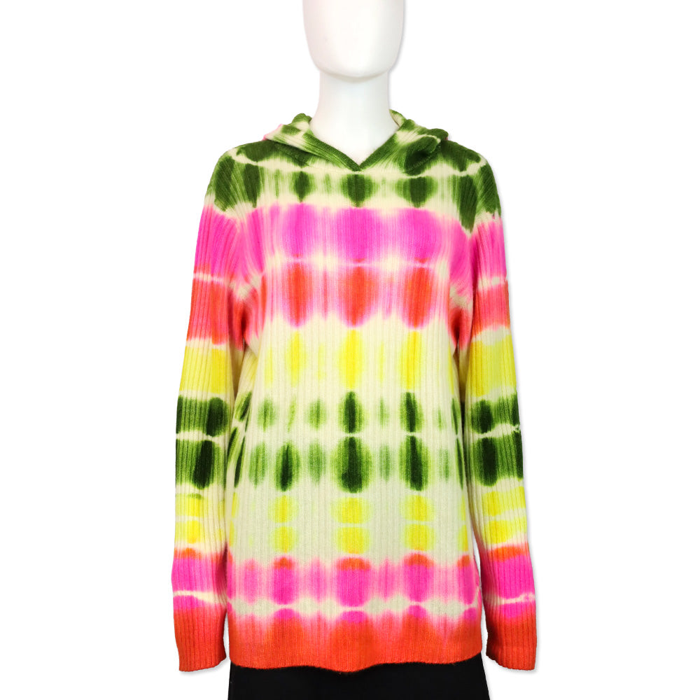The Elder Statesman Slice Ivory Tie Dye Mid Rib Hoodie