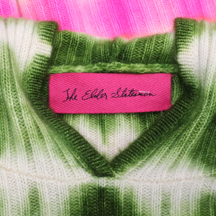 The Elder Statesman Slice Ivory Tie Dye Mid Rib Hoodie