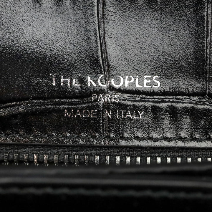 The Kooples Black Croc Embossed Leather Medium Emily Crossbody Bag