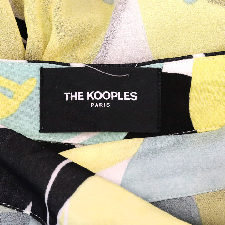 The Kooples Green Multi Floral Wrap Midi Skirt