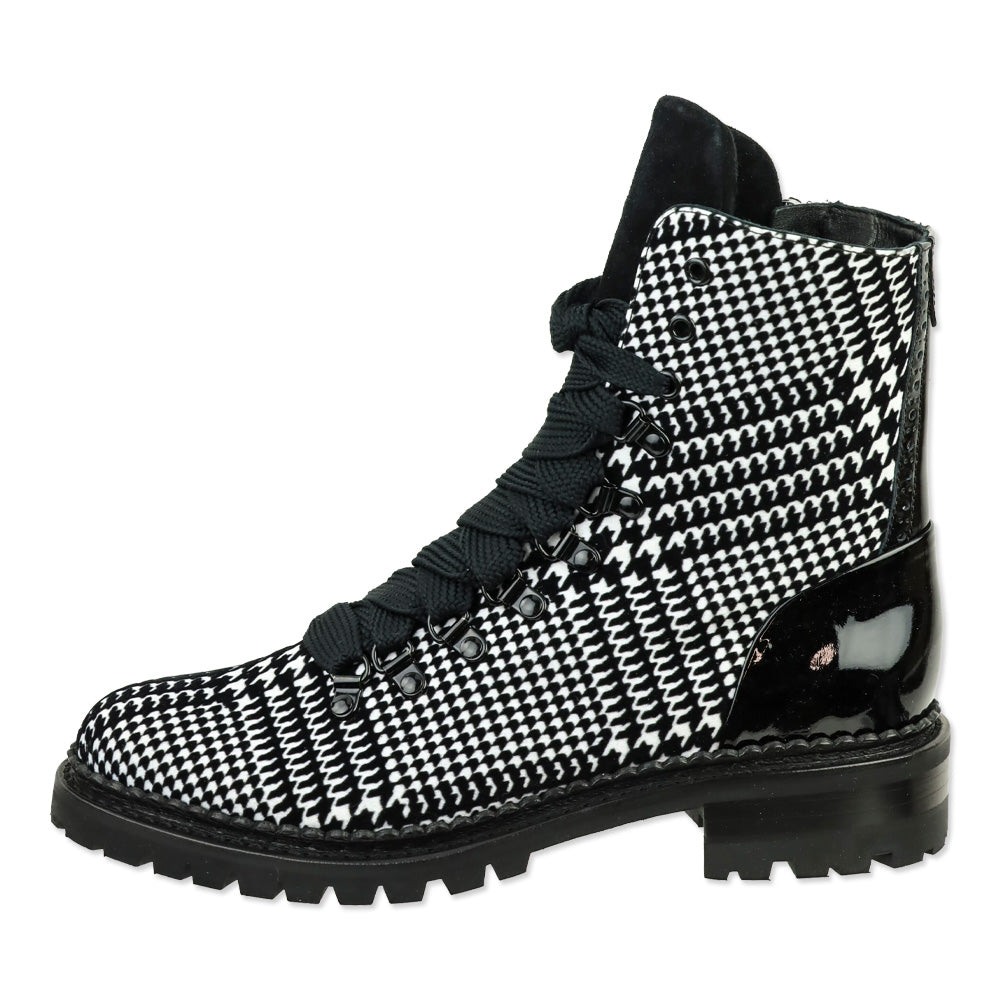 The Office of Angela Scott Black/White Houndstooth Mr. Carter in Glenn Combat Boot