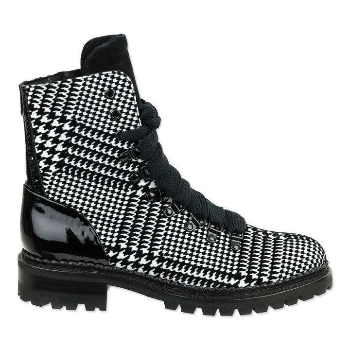 The Office of Angela Scott Black/White Houndstooth Mr. Carter in Glenn Combat Boot